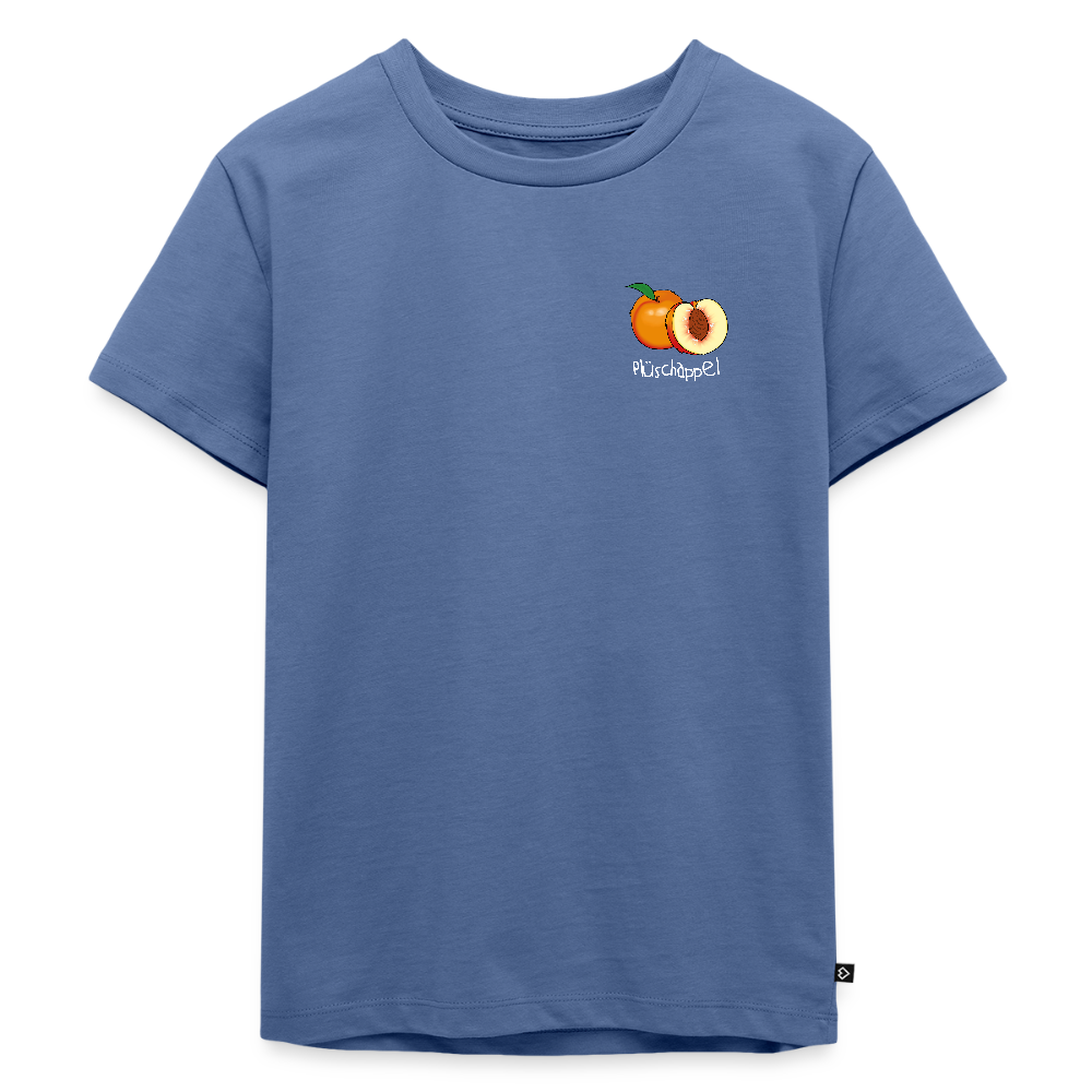Kinder Premium T-Shirt - Plüschappel (weiss) - Taubenblau