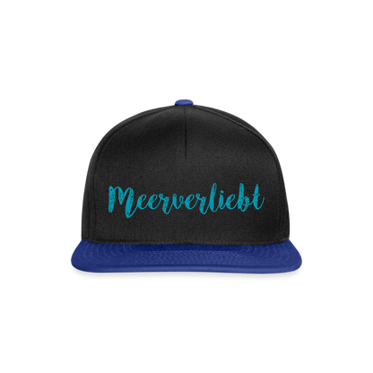 Snapback Cap - Meerverliebt - Schwarz/Königsblau