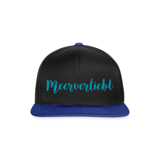 Snapback Cap - Meerverliebt - Schwarz/Königsblau