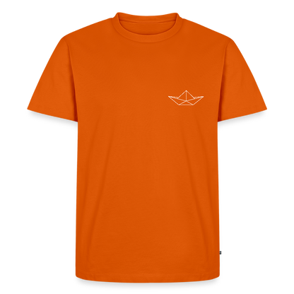 Herren Premium Bio T-Shirt - Origami Boot (weiss) - Orange 