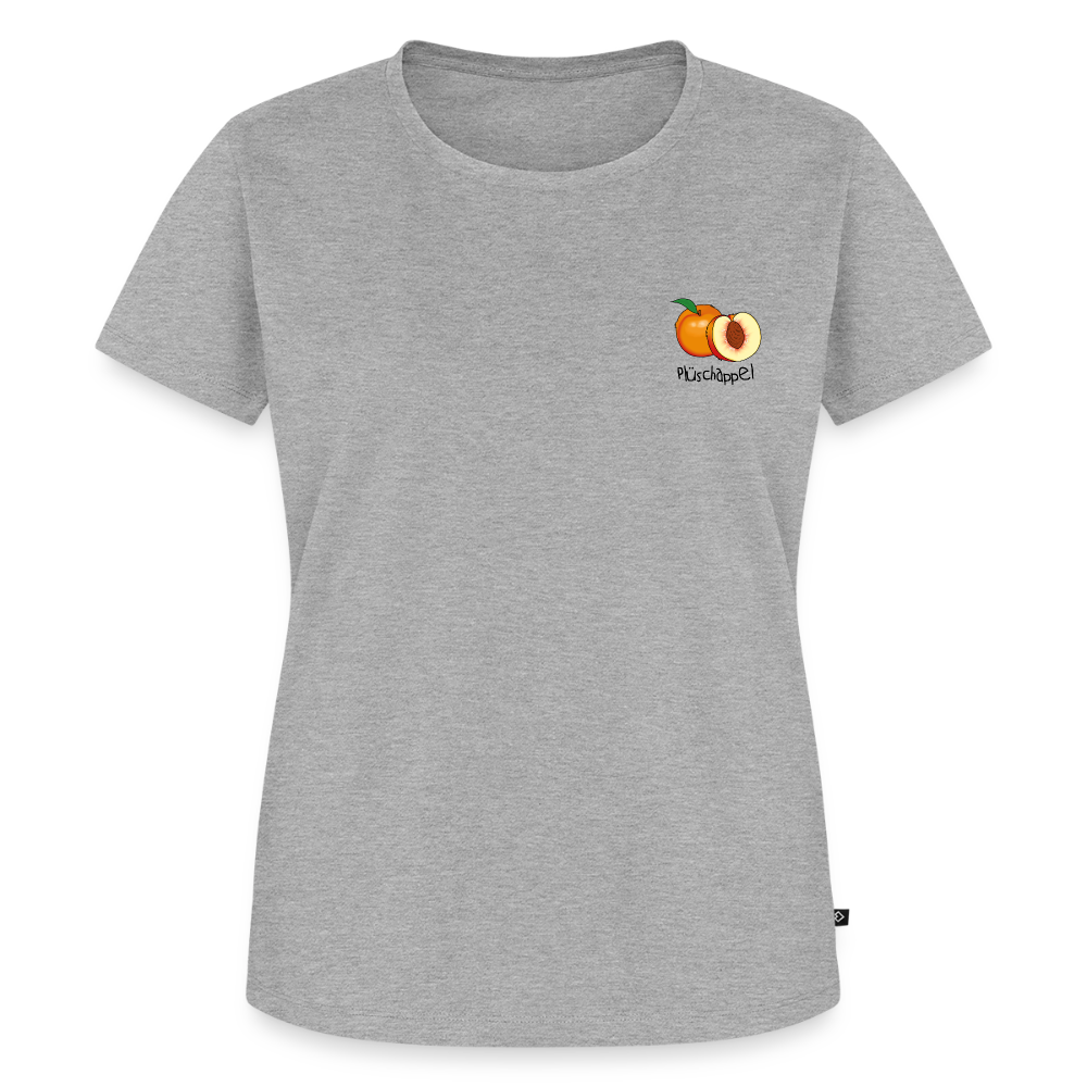 Damen Premium Bio T-Shirt - Plüschappel - Grau meliert