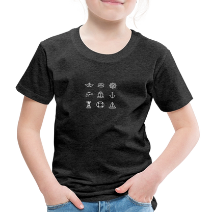 Kinder Premium T-Shirt - Nautik Doodles (weiss) - Anthrazit