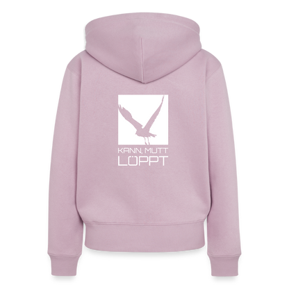 Damen Premium Kapuzenjacke - kann, mutt, löppt - Altrosa