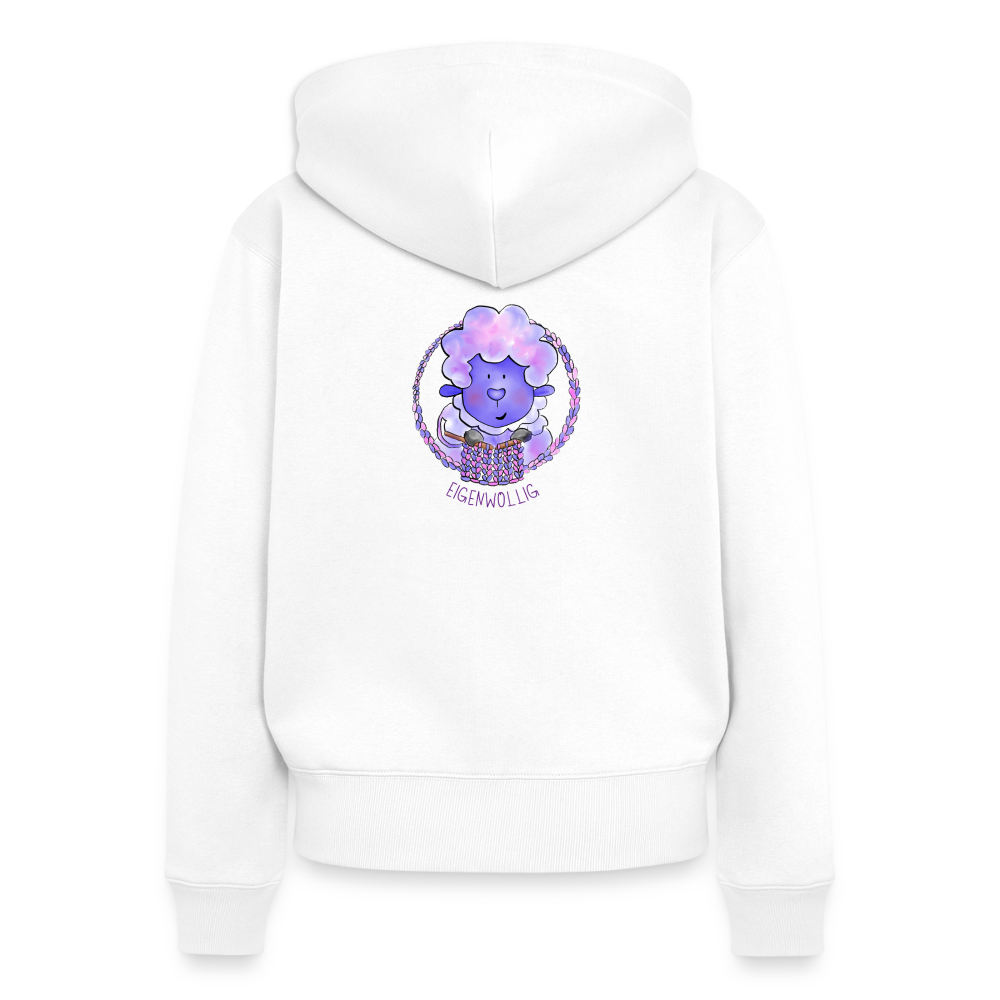 Frauen Premium Kapuzenjacke - Eigenwollig - Weiß