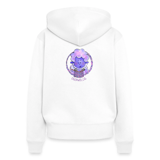 Frauen Premium Kapuzenjacke - Eigenwollig - Weiß