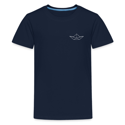 Teenager Premium T-Shirt - Origami Boot (weiss) - Navy