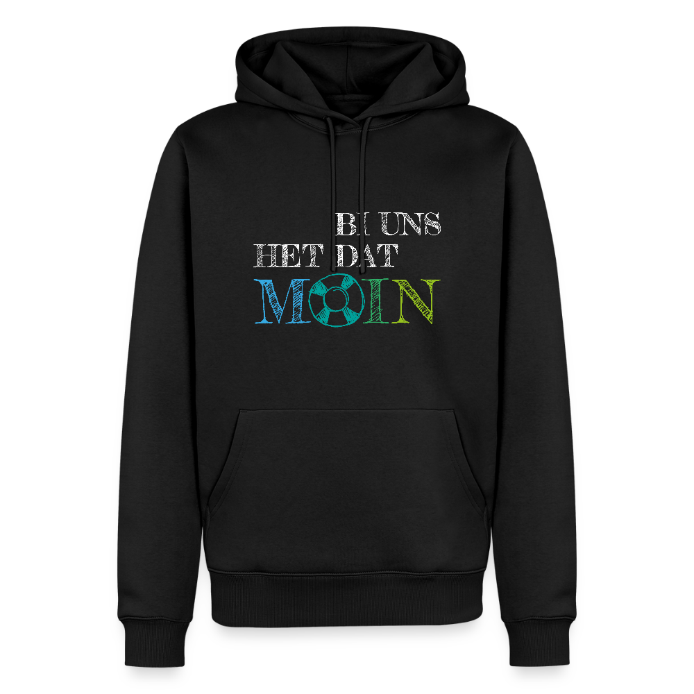 Herren Premium Hoodie- Bi uns het dat Moin (weiss) - Schwarz