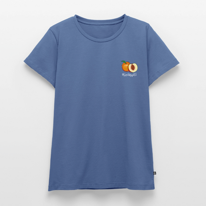 Damen Premium Bio T-Shirt - Plüschappel (weiß) - Taubenblau