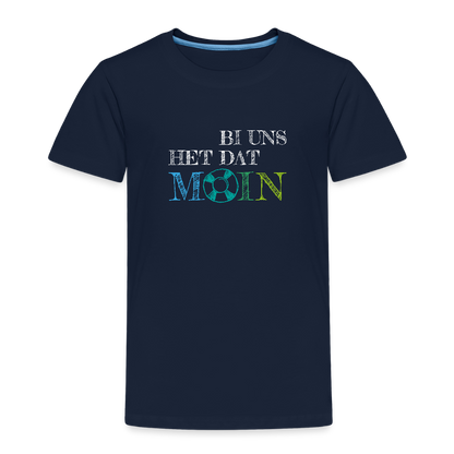Kinder Premium T-Shirt - Bi uns het dat Moin (weiss) - Navy