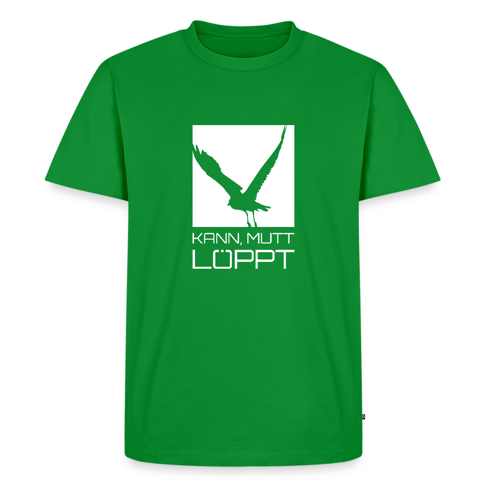 Herren Premium Bio T-Shirt - kann, mutt, löppt (weiss) - Grün