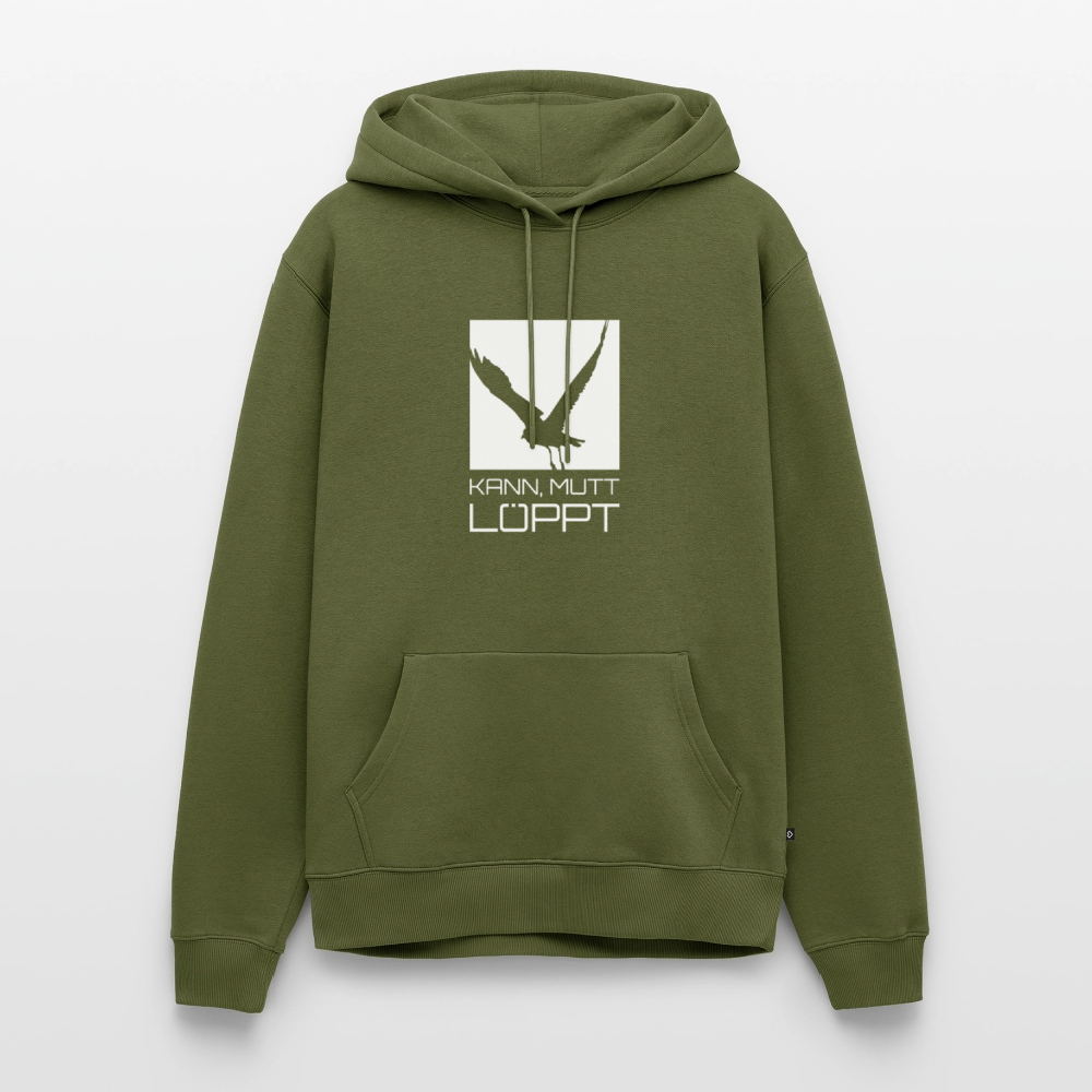 Herren Premium Hoodie - kann, mutt, löppt - Khaki