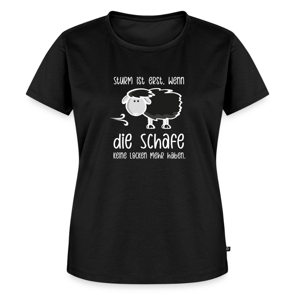 Damen Premium Bio T-Shirt - Schaf (weiss) - Schwarz