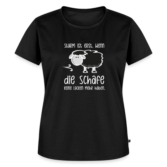 Damen Premium Bio T-Shirt - Schaf (weiss) - Schwarz