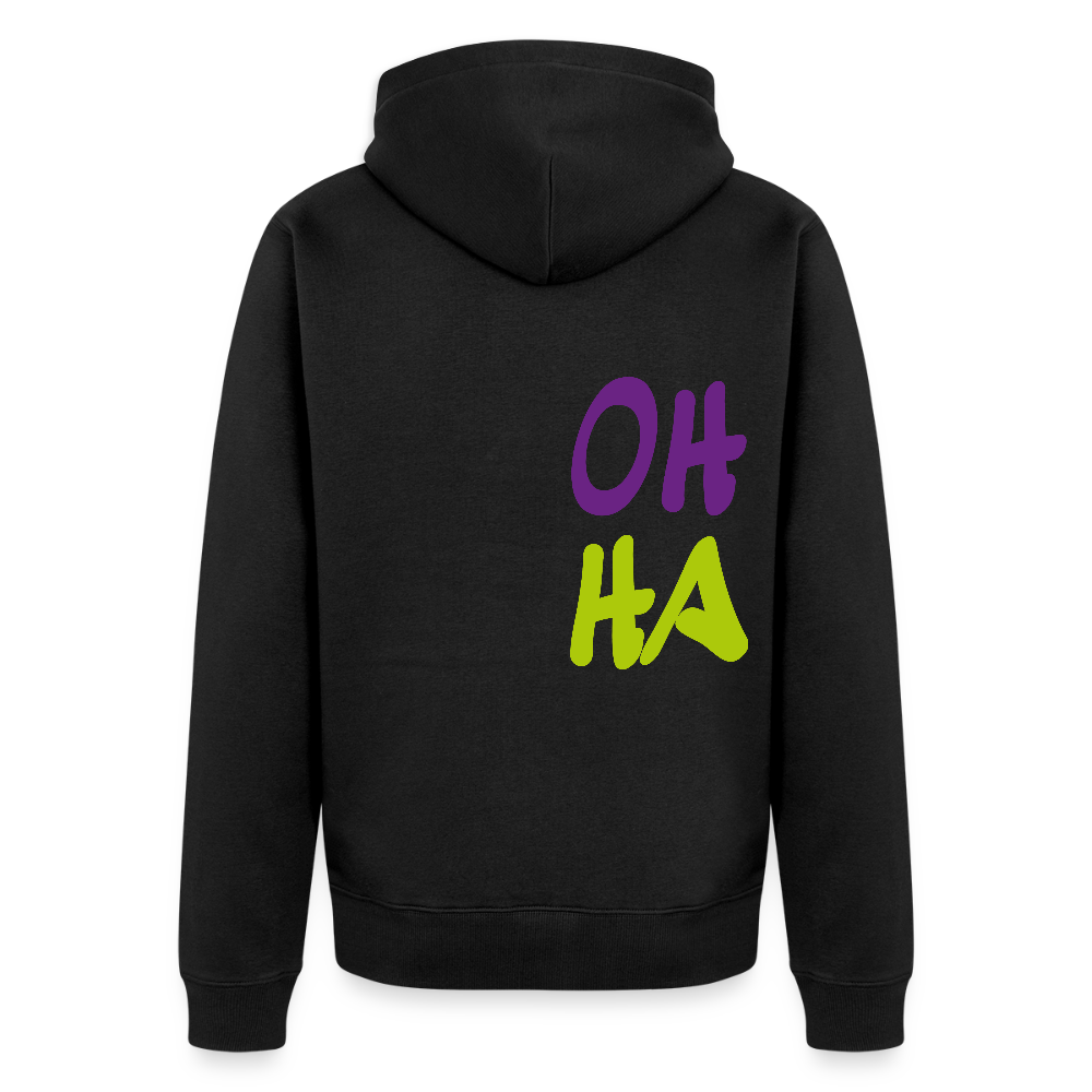 Herren Premium Kapuzenjacke - Oh ha - Schwarz