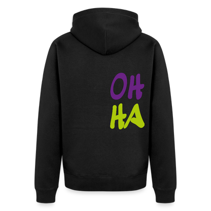 Herren Premium Kapuzenjacke - Oh ha - Schwarz