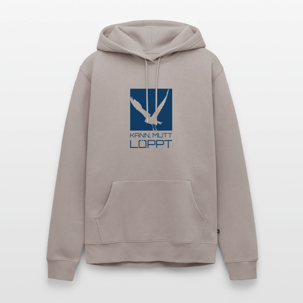 Herren Premium Hoodie - kann, mutt, löppt - Taupe