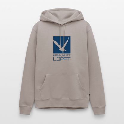 Herren Premium Hoodie - kann, mutt, löppt - Taupe
