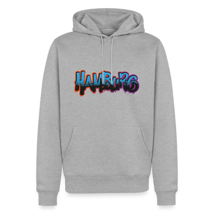 Herren Premium Hoodie - Hamburg - Grau meliert
