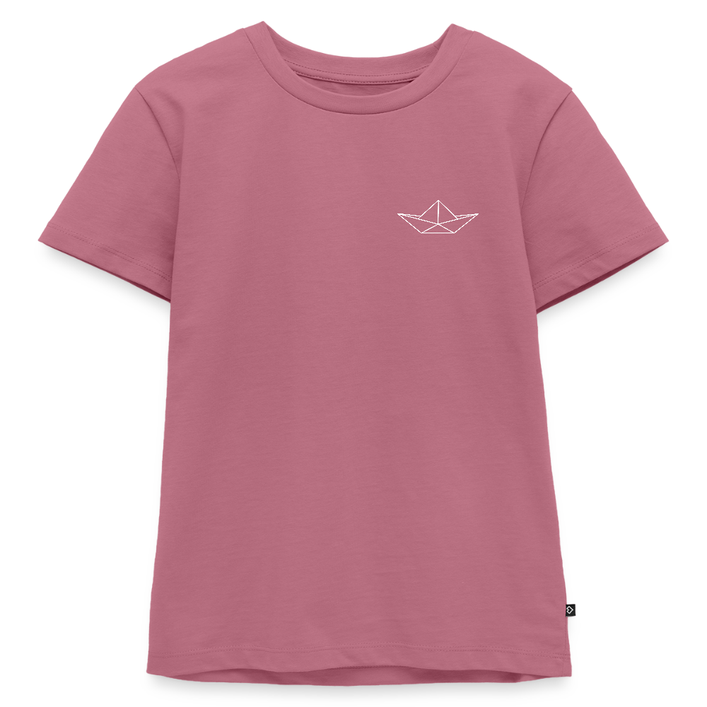 Kinder Premium T-Shirt - Origami Boot (weiss) - Mauve