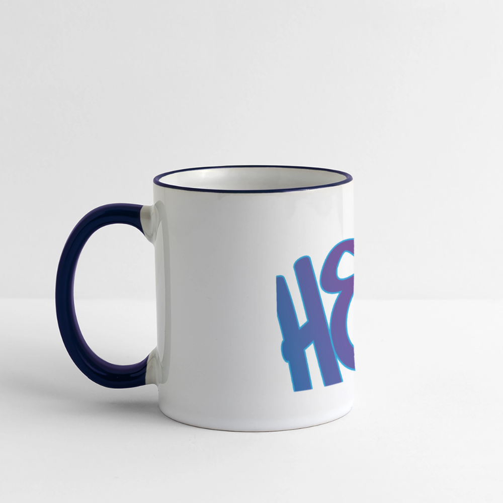 Panoramatasse - Hej - Weiß/Kobaltblau