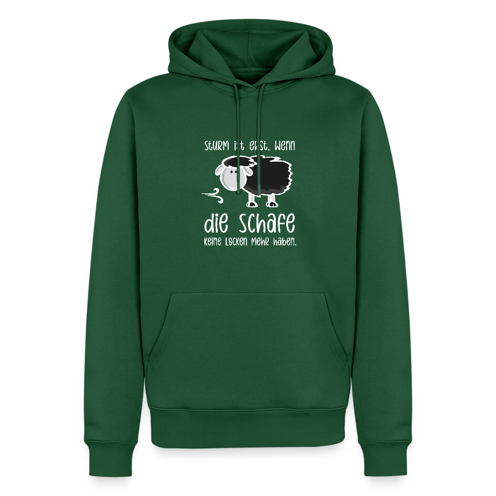 Herren Premium Hoodie - Schaf (weiss) - Flaschengrün