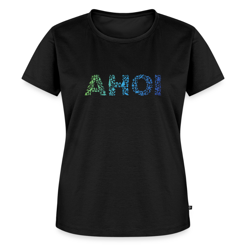 Damen Premium Bio T-Shirt - Ahoi doodles - Schwarz