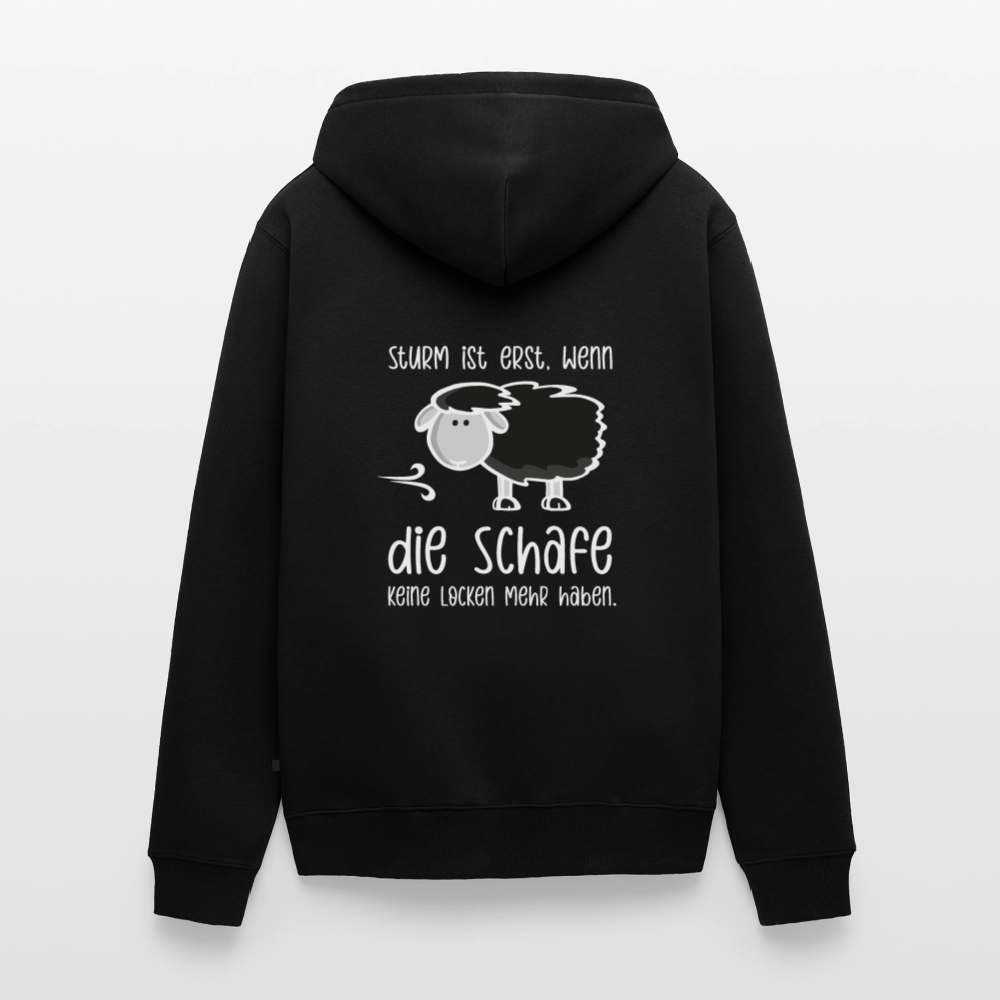 Herren Premium Kapuzenjacke - Schaf (weiss) - Schwarz