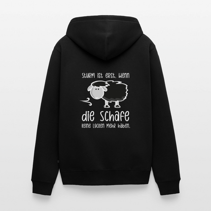 Herren Premium Kapuzenjacke - Schaf (weiss) - Schwarz