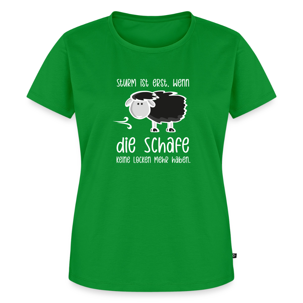 Damen Premium Bio T-Shirt - Schaf (weiss) - Grün