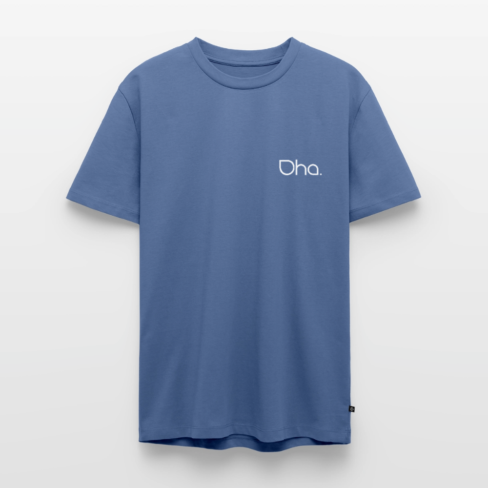 Oha - Herren Premium T-Shirt (weiß) - Taubenblau