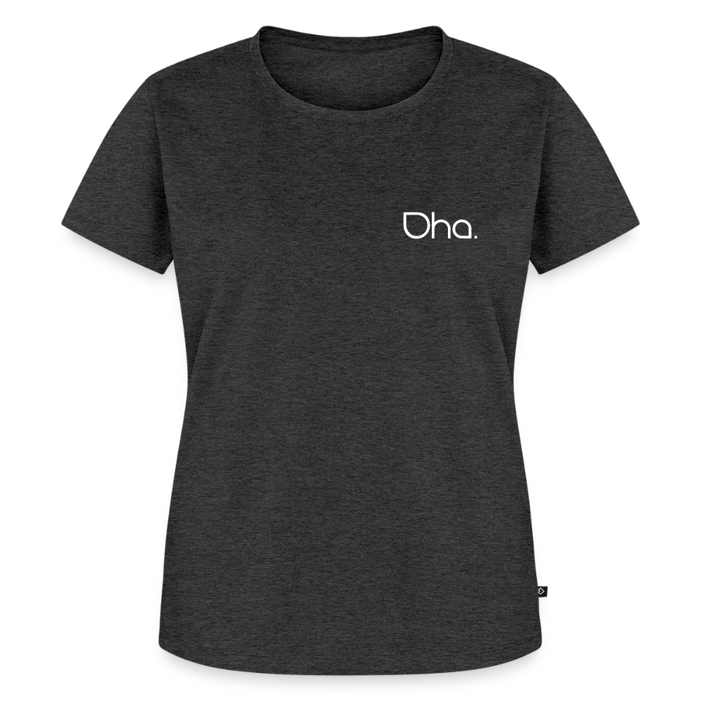 Oha (weiß) - Damen Premium Bio T-Shirt - Anthrazit meliert