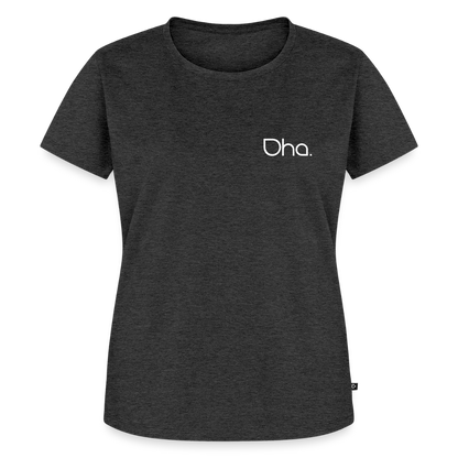 Oha (weiß) - Damen Premium Bio T-Shirt - Anthrazit meliert