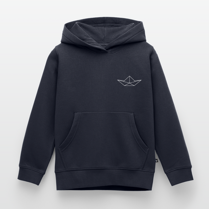 Kinder Premium Hoodie - Origami Boot (weiss) - Navy