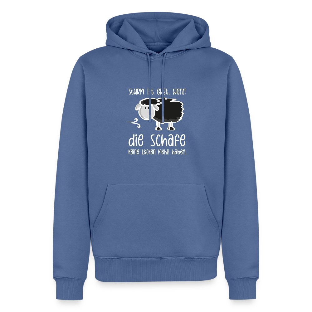 Herren Premium Hoodie - Schaf (weiss) - Taubenblau