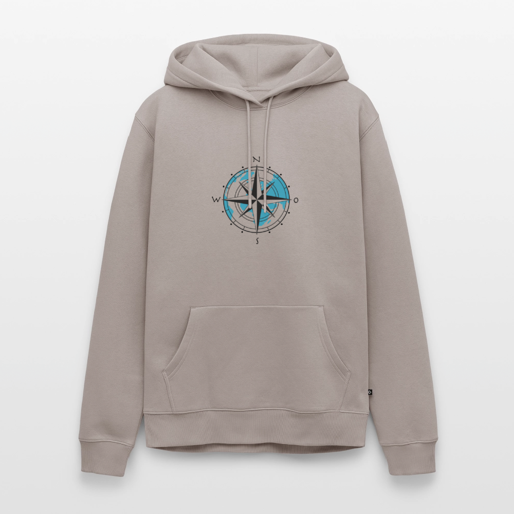 Herren Premium Hoodie - Kompass - Taupe