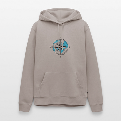 Herren Premium Hoodie - Kompass - Taupe
