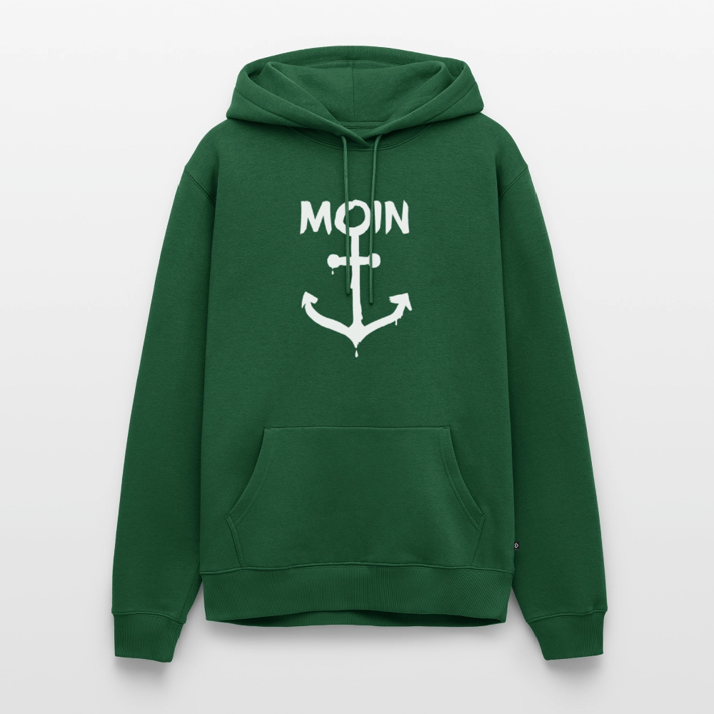 Herren Premium Hoodie - Moin Anker (weiss) - Flaschengrün