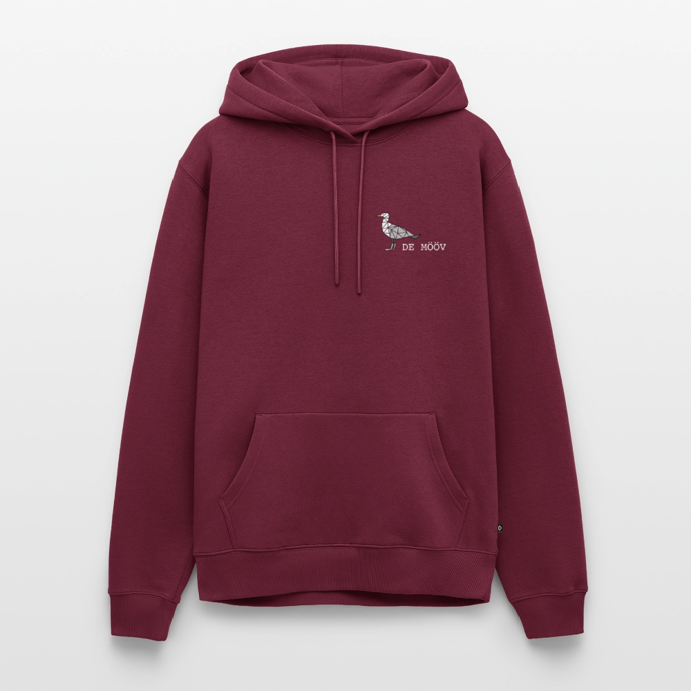 Herren Premium Hoodie - de Mööv (weiss) - Burgunderrot