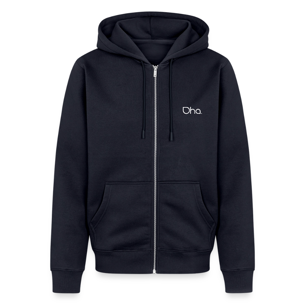 Oha (weiß) - Herren Premium Kapuzenjacke - Navy