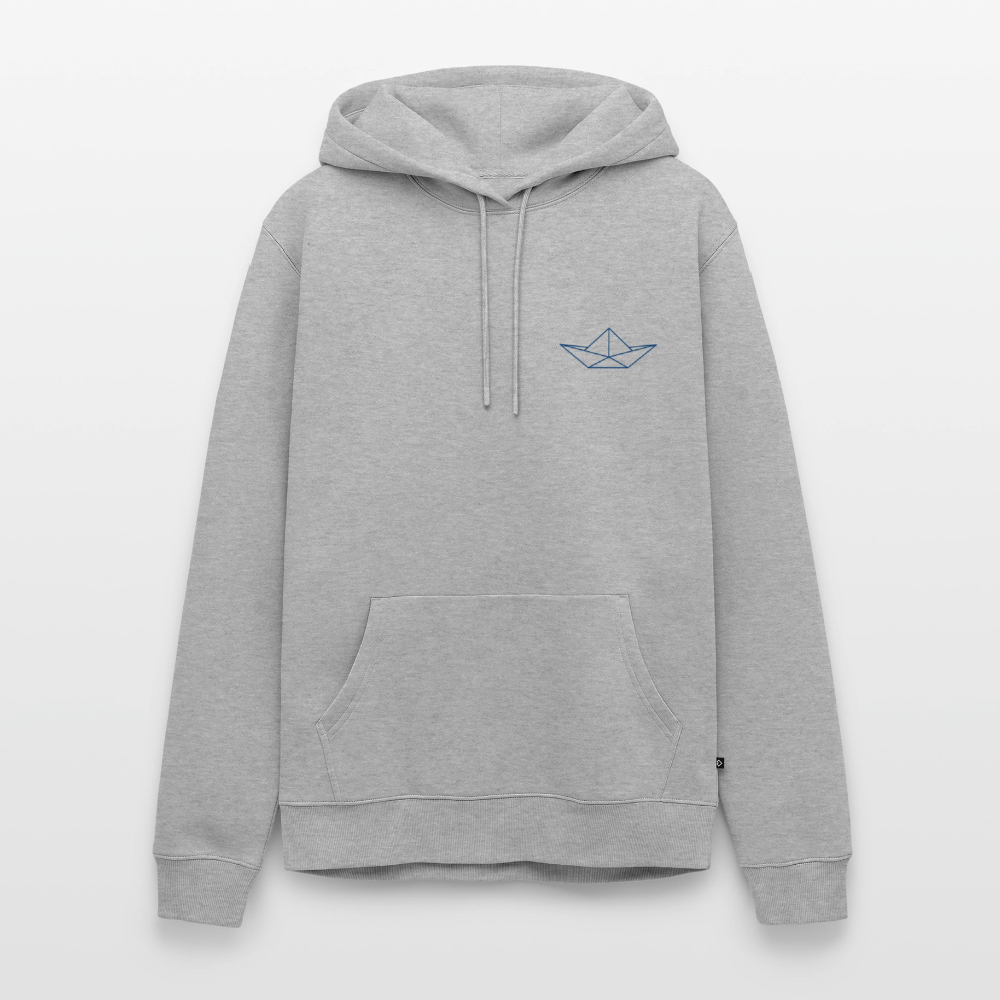 Herren Premium Hoodie - Origami Boot - Grau meliert