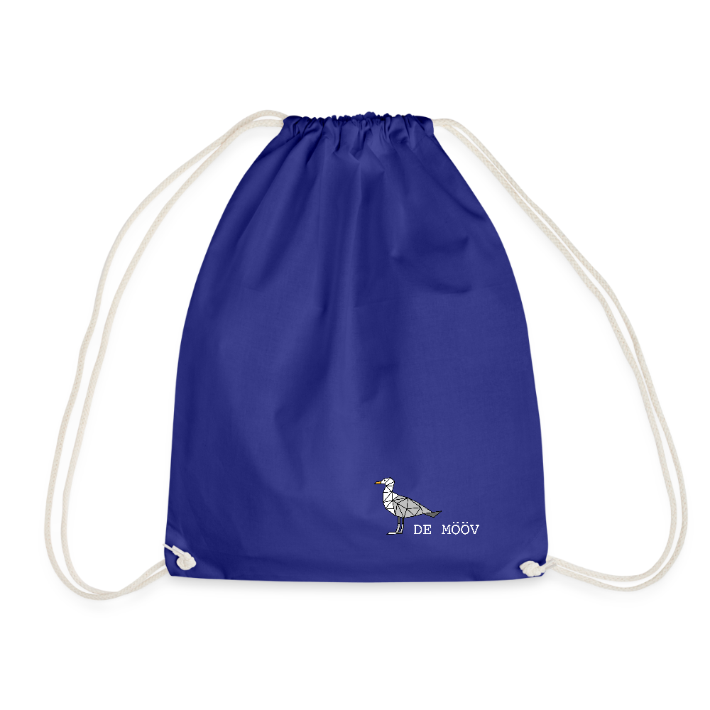 Turnbeutel - de Mööv (weiss) - Königsblau