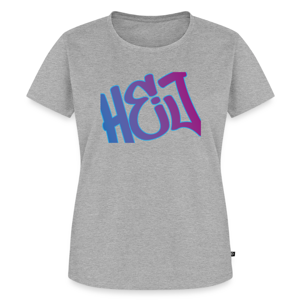 Damen Premium Bio T-Shirt - Hej - Grau meliert
