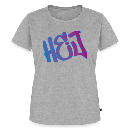 Damen Premium Bio T-Shirt - Hej - Grau meliert
