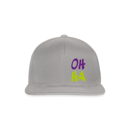 Snapback Cap - Oh ha - Graphit/Graphit