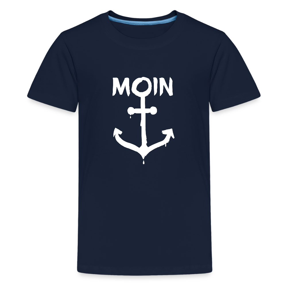 Teenager Premium T-Shirt - Moin Anker (weiss) - Navy