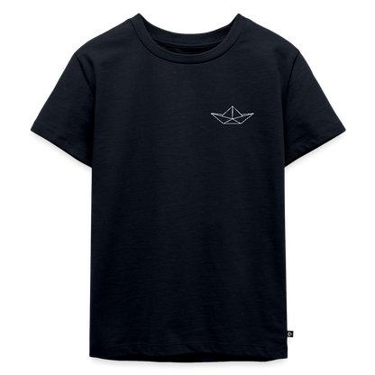 Kinder Premium T-Shirt - Origami Boot (weiss) - Navy