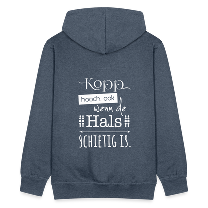 Herren Premium Kapuzenjacke  - Kopp hooch (weiss) - Jeansblau