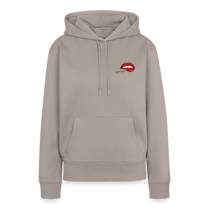 Damen Premium Hoodie - Sööt Lippen - Taupe