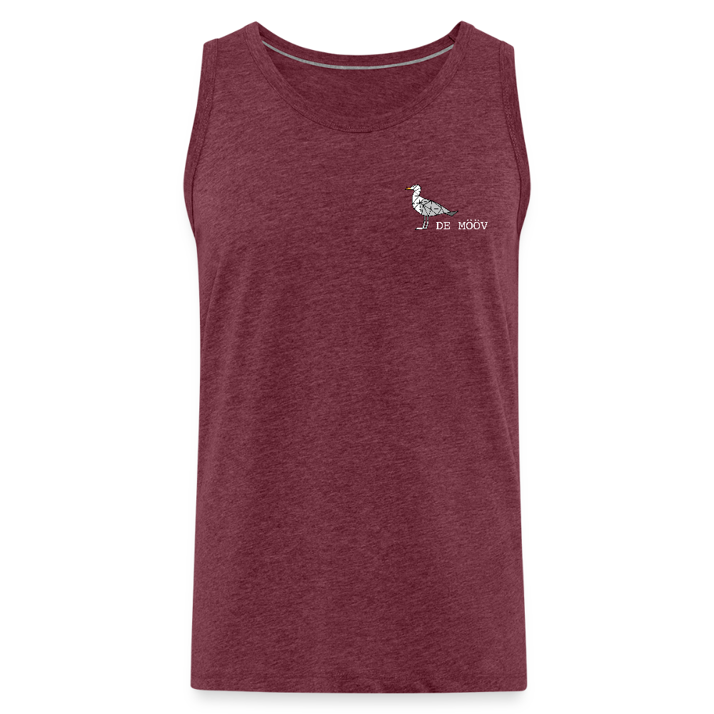 Männer Premium Tank Top - de Mööv (weiss) - Bordeauxrot meliert