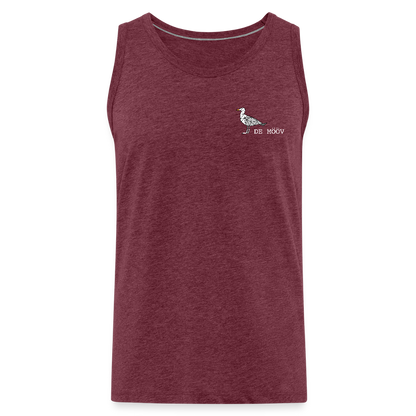Männer Premium Tank Top - de Mööv (weiss) - Bordeauxrot meliert